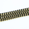 Wholesale Jet Rhinestone Double Close Gold Cup Chain On A Rol in Bulkl, G0108